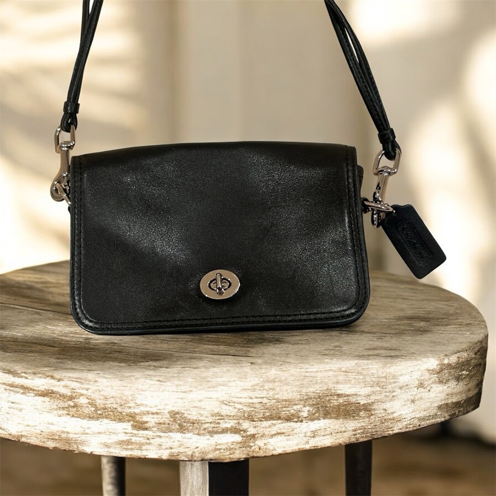 Coach Black Leather Crossbody Bag - Picture 2 of 9